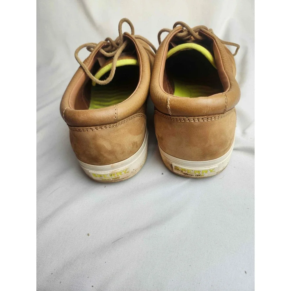 Sperry Mens Captains CVO Leather Sneakers Tan Low Top Size 11